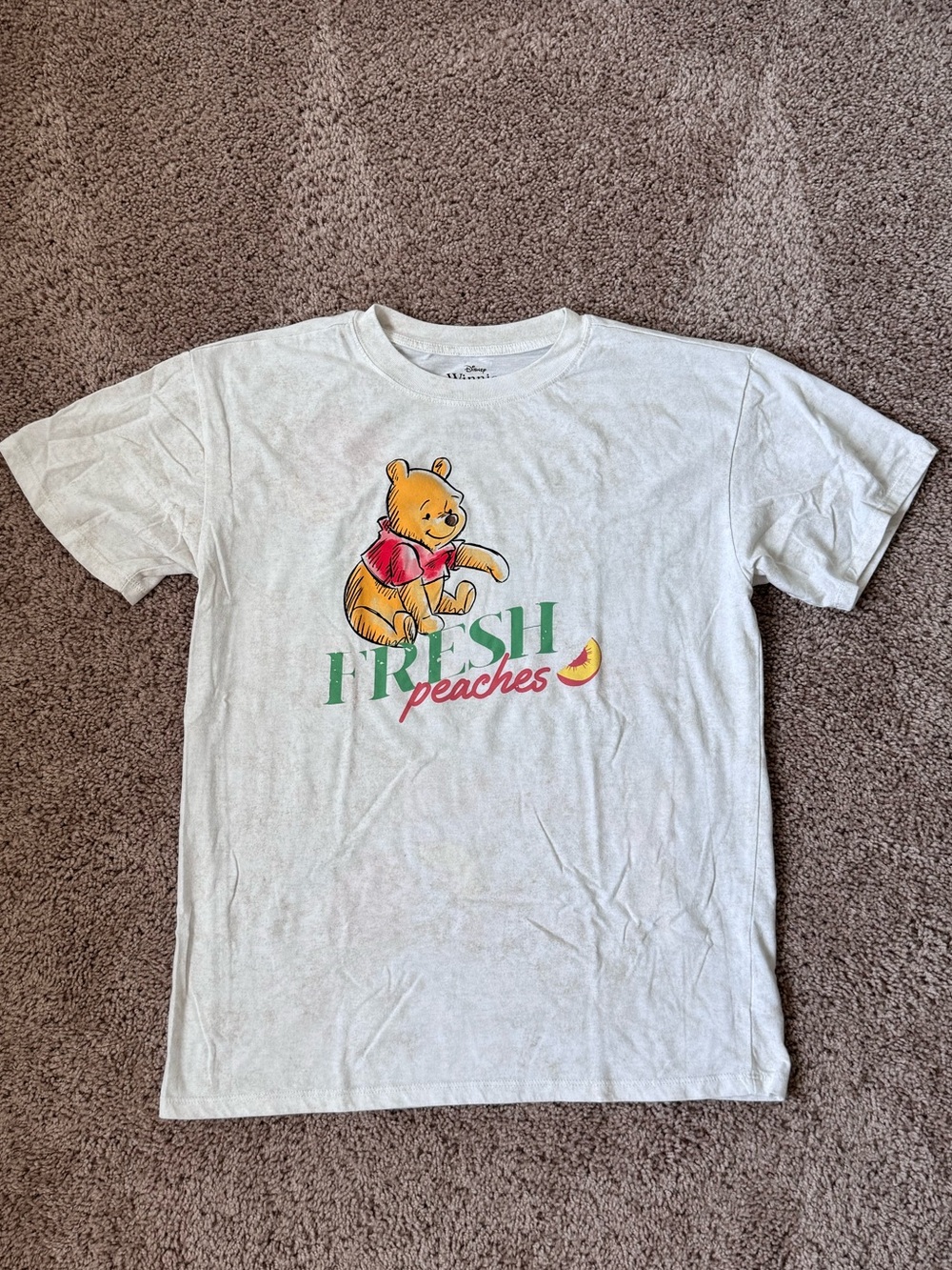 Women's White Winnie the Pooh 'Fresh Peaches' Graphic Tee